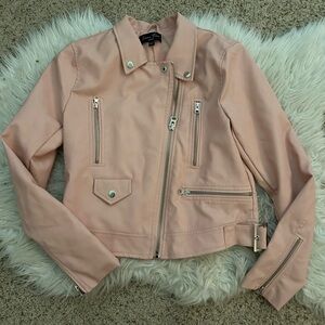 Love tree Pink leather Jacket